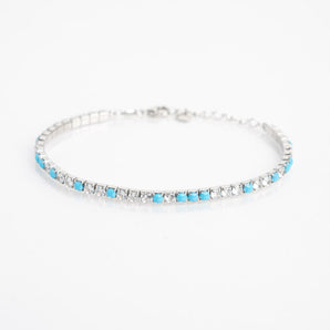 Bracciale Brillabimbo Azzurro in Argento 925 decorato con zirconi e smaltato azzurro